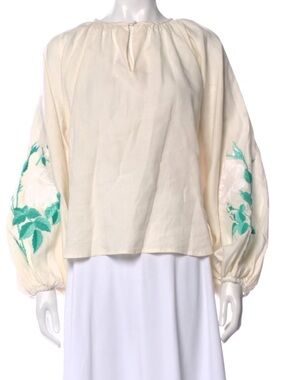 FANM MON
Linen Floral Print Blouse